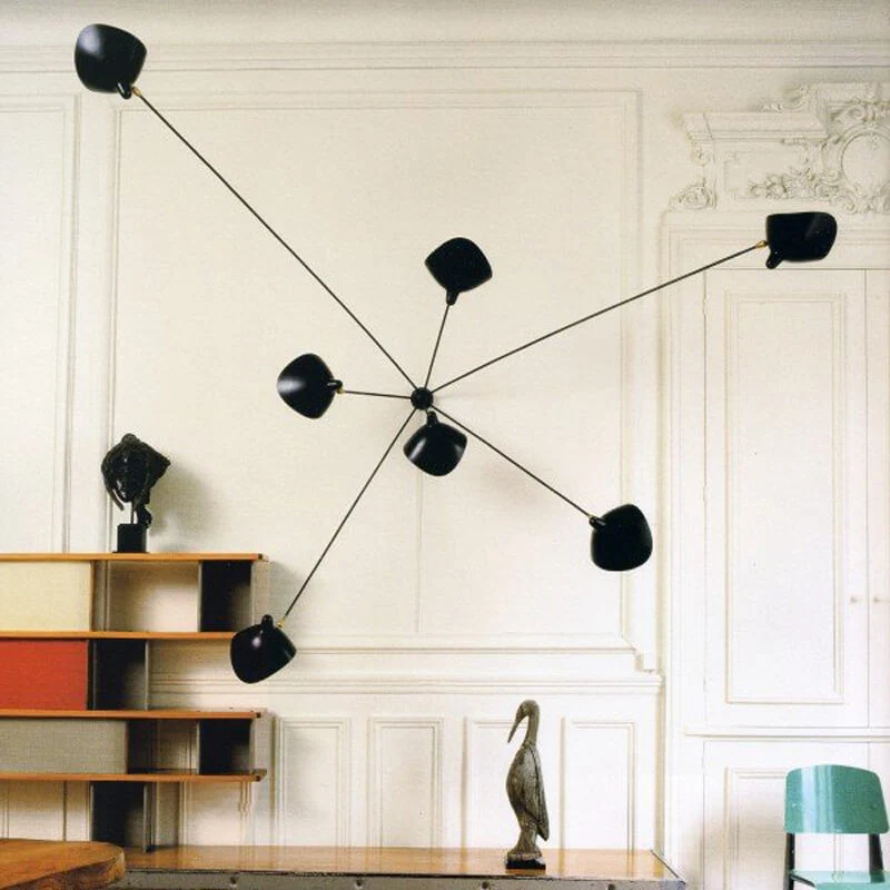 Serge Mouille “Spider” 7 Still Arms Sconce Lamp