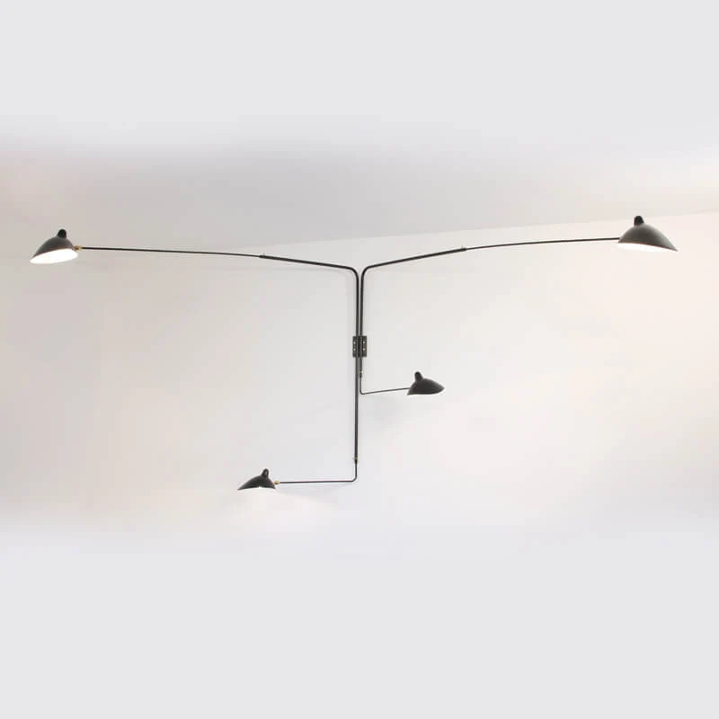 Serge Mouille 4 Rotating Straight Arms Sconce Lamp