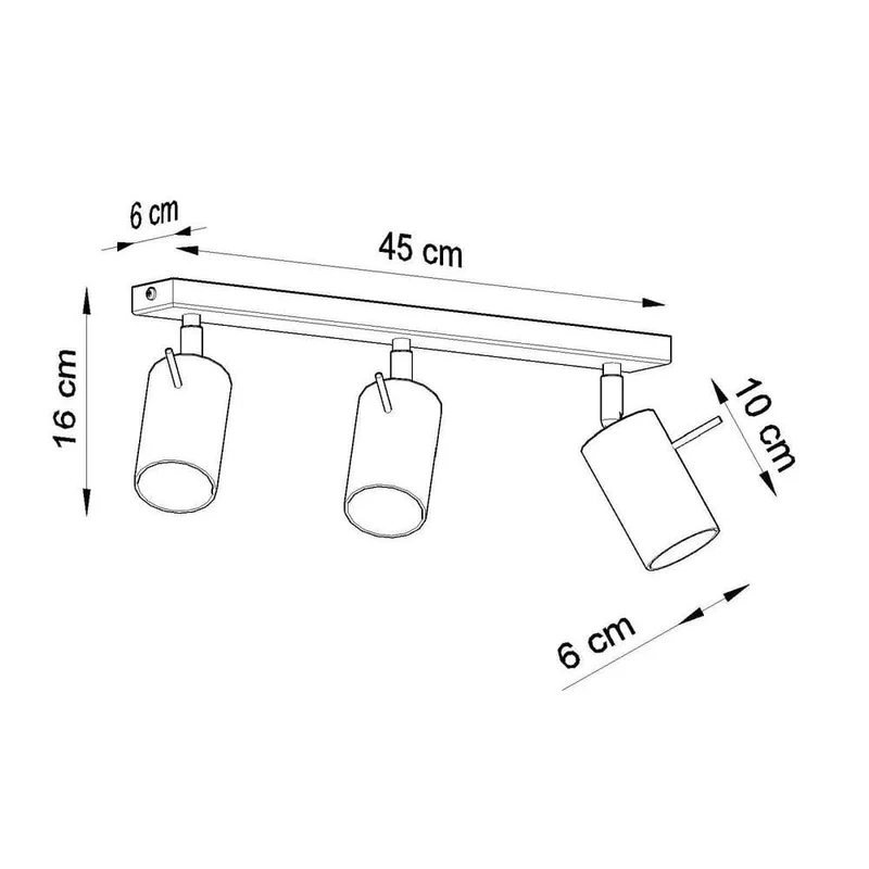 Plafonnier 3 Spots Orientables