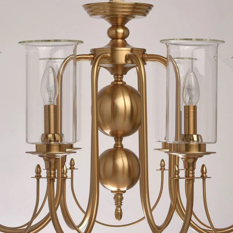 Lustre 8 Branches Laiton