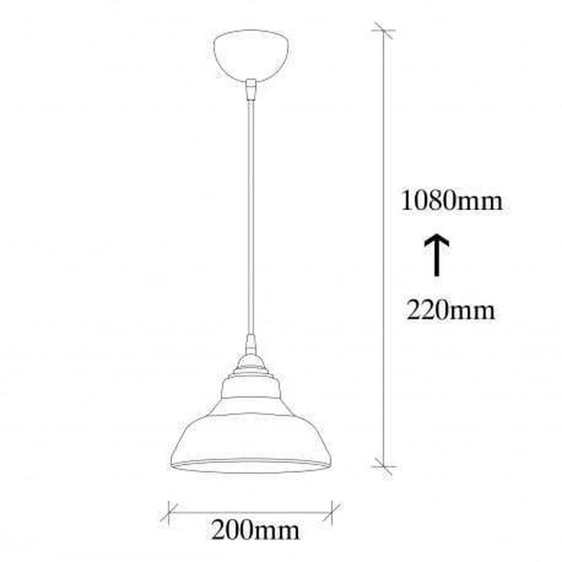 Suspension Vintage Metal Noir