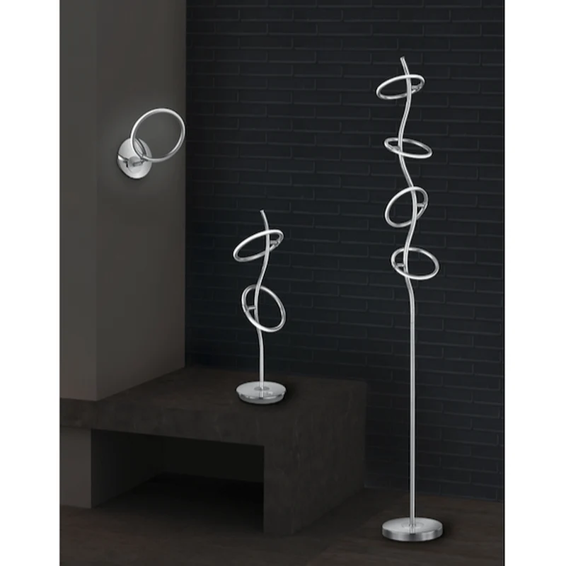 Lampadaire Chrome Blanc