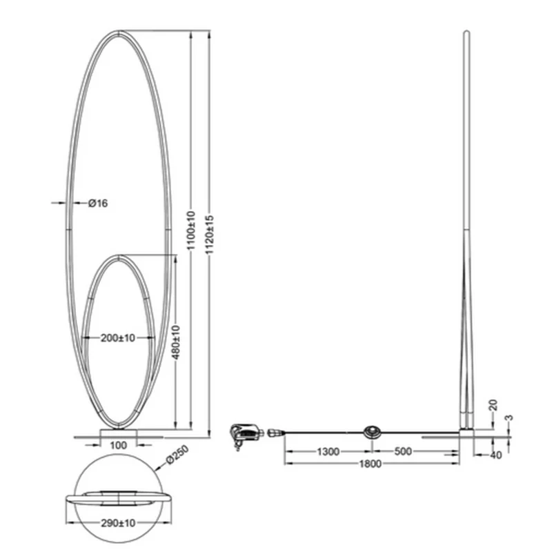 Lampadaire Métal Arc