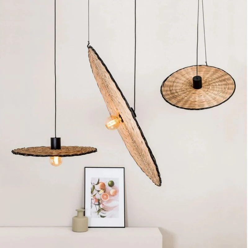 Faro Costas Black-Rattan Pendant Lamp