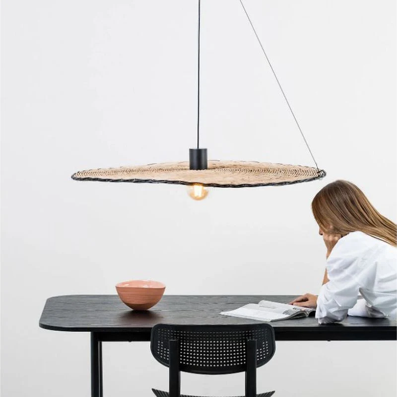 Faro Costas Black-Rattan Pendant Lamp