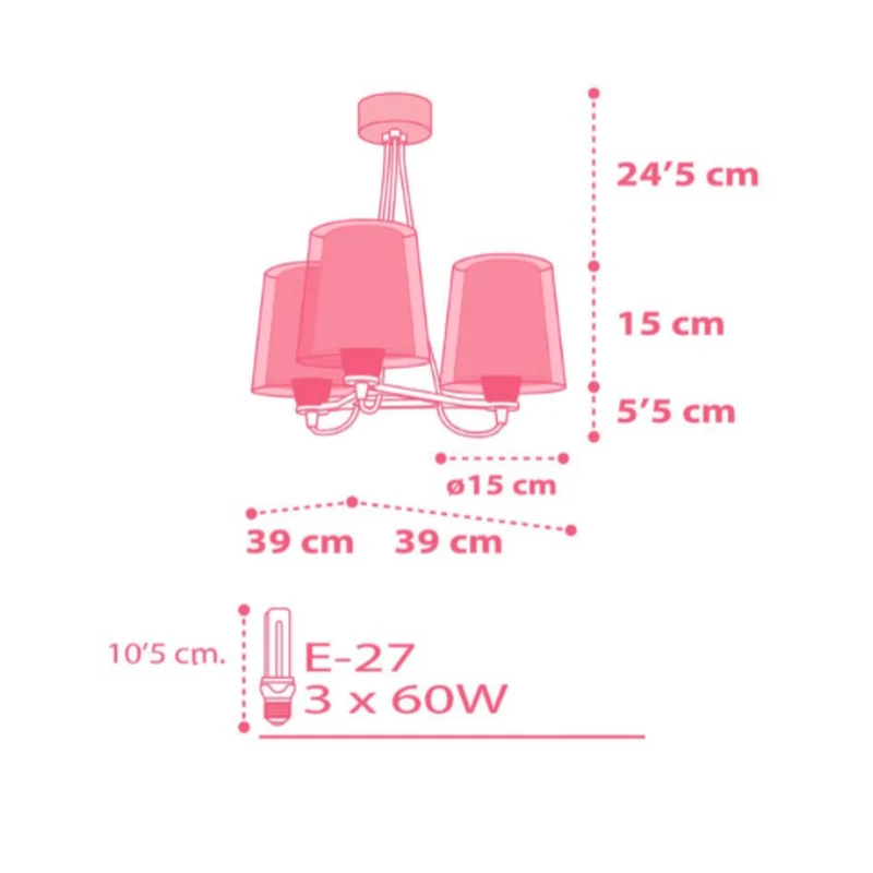 Lustre Rose Chambre