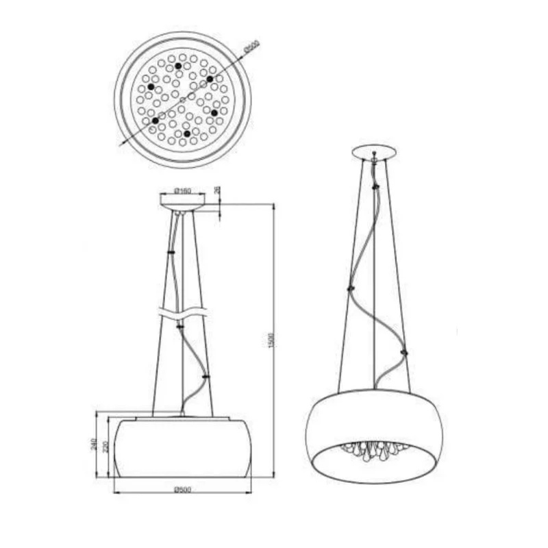Suspension Style Industriel Noir