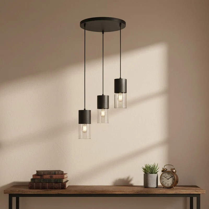 Luminaire Suspension Verre Acier