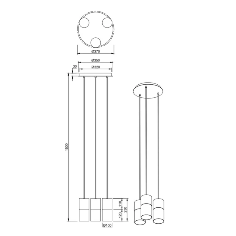 Luminaire Suspension Verre Acier