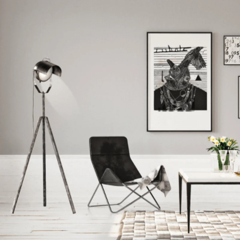 Lampadaire Trepied Noir