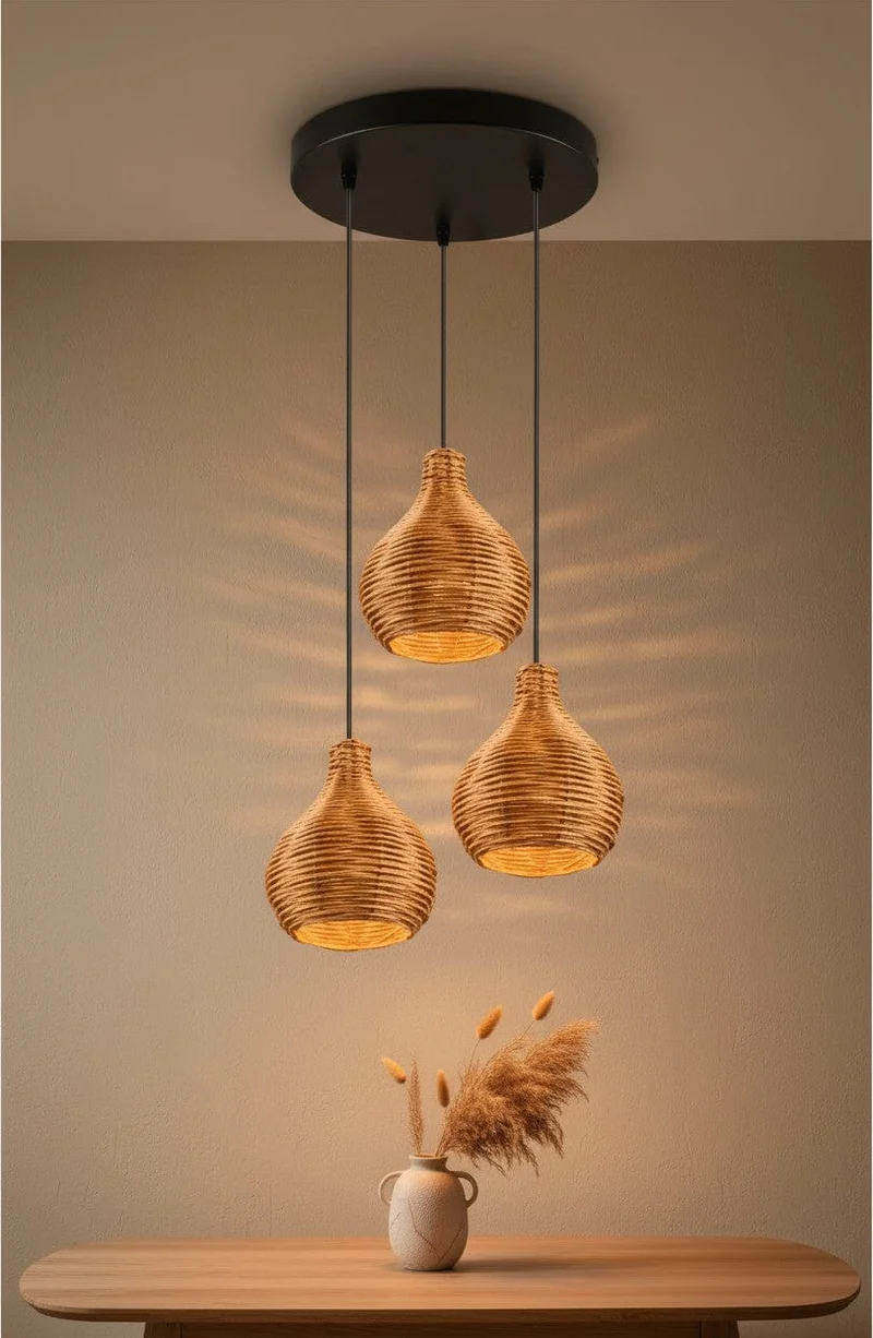 Suspension Luminaire 3 Lampes Noir