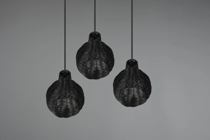 Suspension Luminaire 3 Lampes Noir