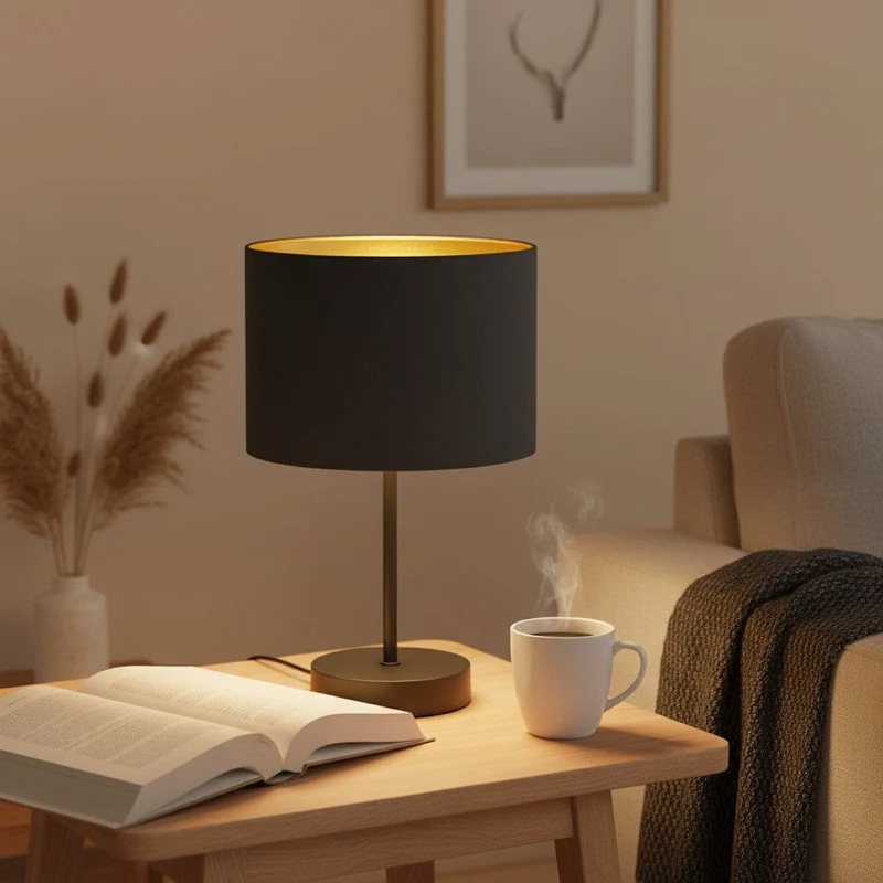 Lampe De Chevet Noir Et Doré
