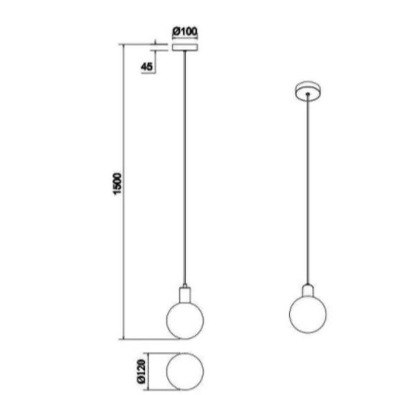 Suspension Boule Verre Transparent