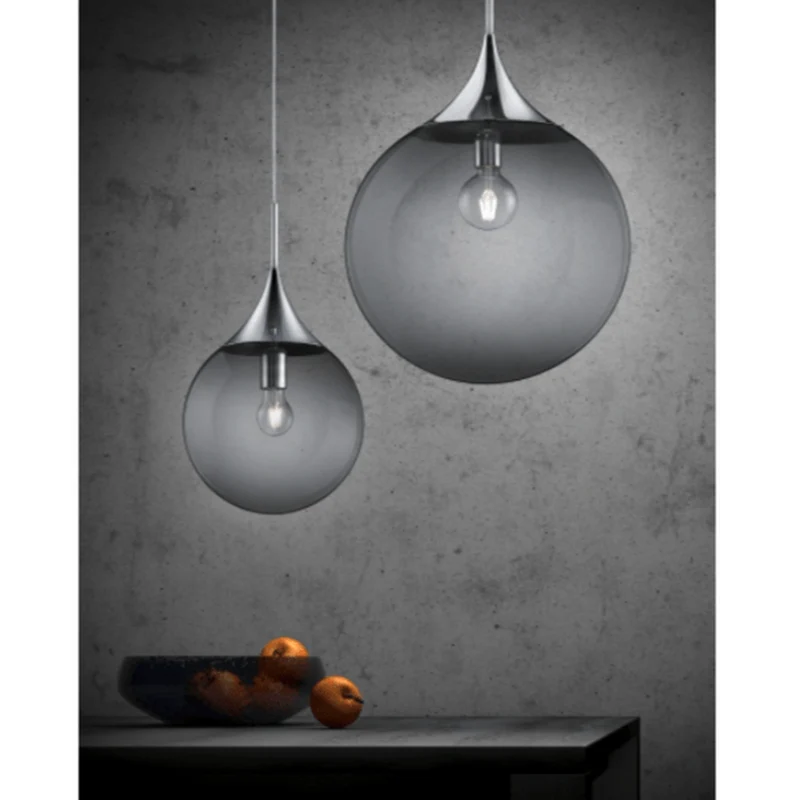 Suspension Boule Verre Fumé