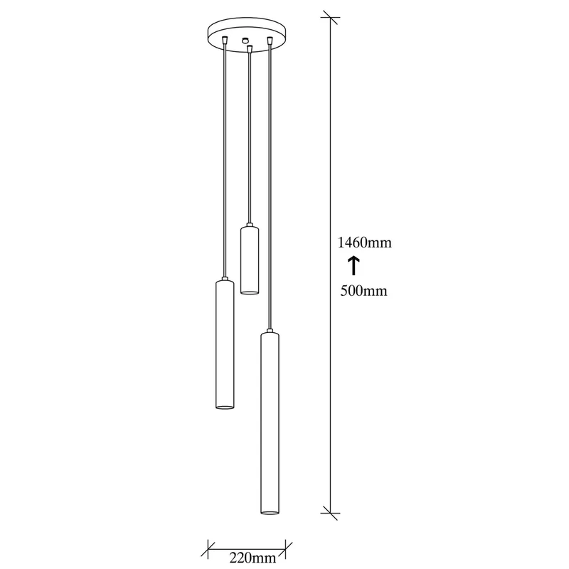 Suspension Noire 3 Lampes