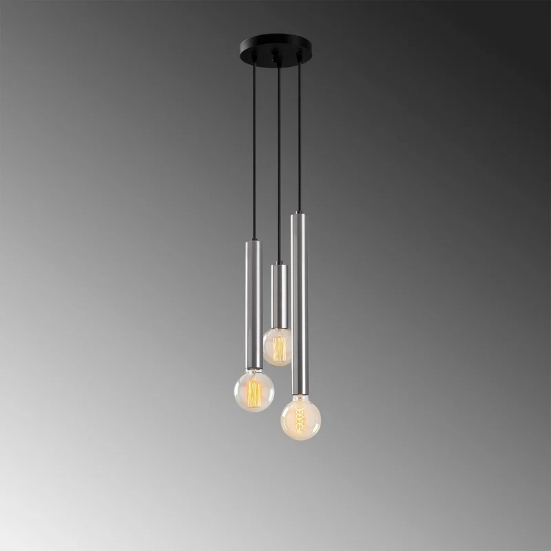 Suspension Noire 3 Lampes