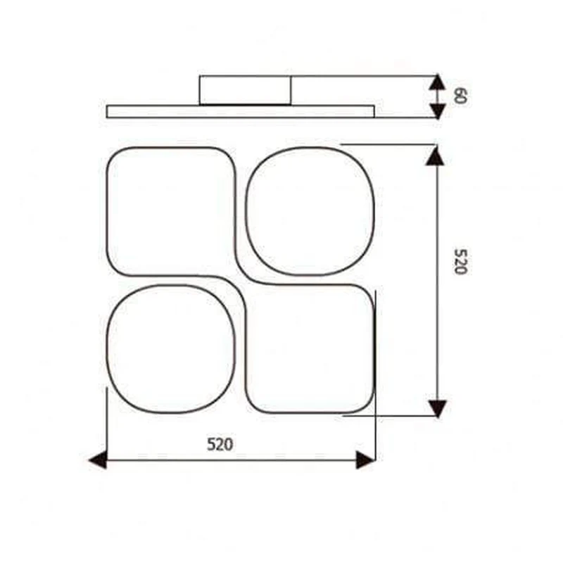 Plafonnier Carré Led