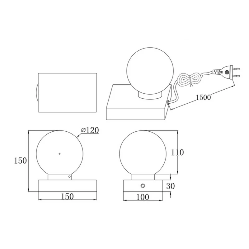 Lampe De Table Ronde