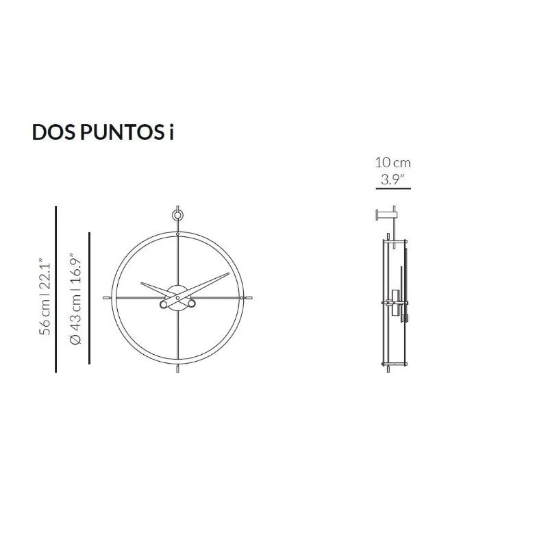 Nomon 2 Puntos Wall Clock