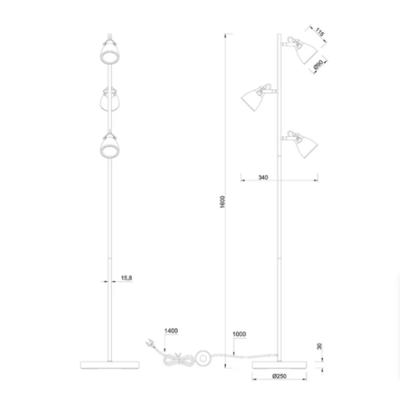 Lampadaire Gris Pas Cher