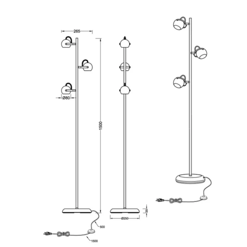Lampadaire Design Argent