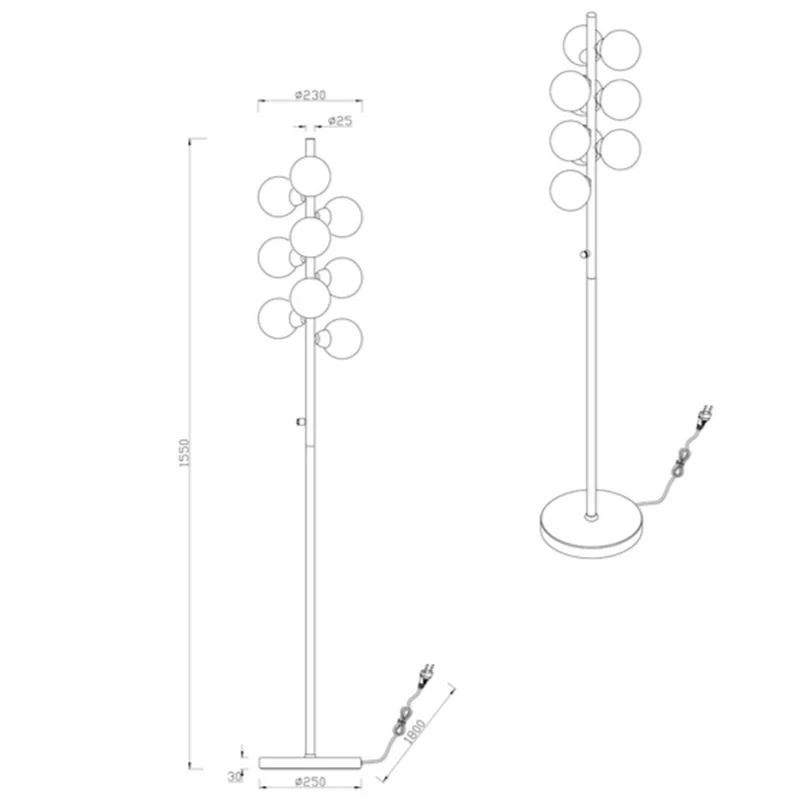 Lampadaire Metal Gris
