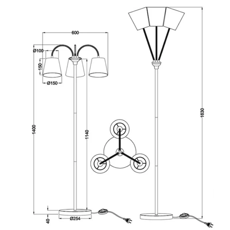 Lampadaire Abat Jour Gris