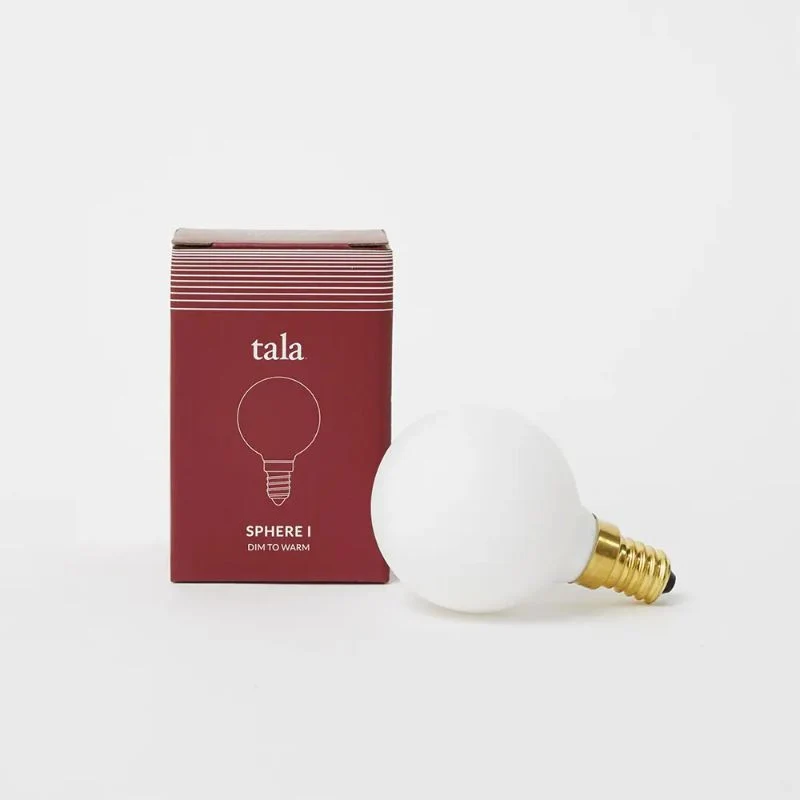 Tala Sphere I E14 G50 Matte White - 220lm 2000K to 2800K - Dim to warm