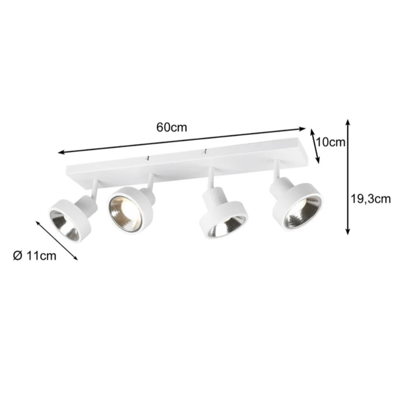 Plafonnier 4 Spots Orientables