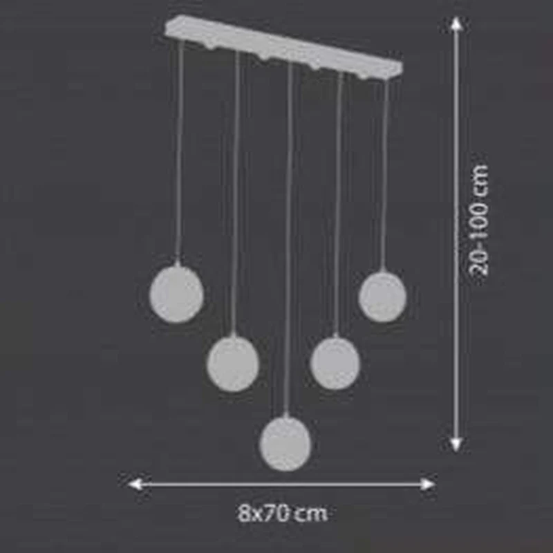 Suspension 5 Boules Verre