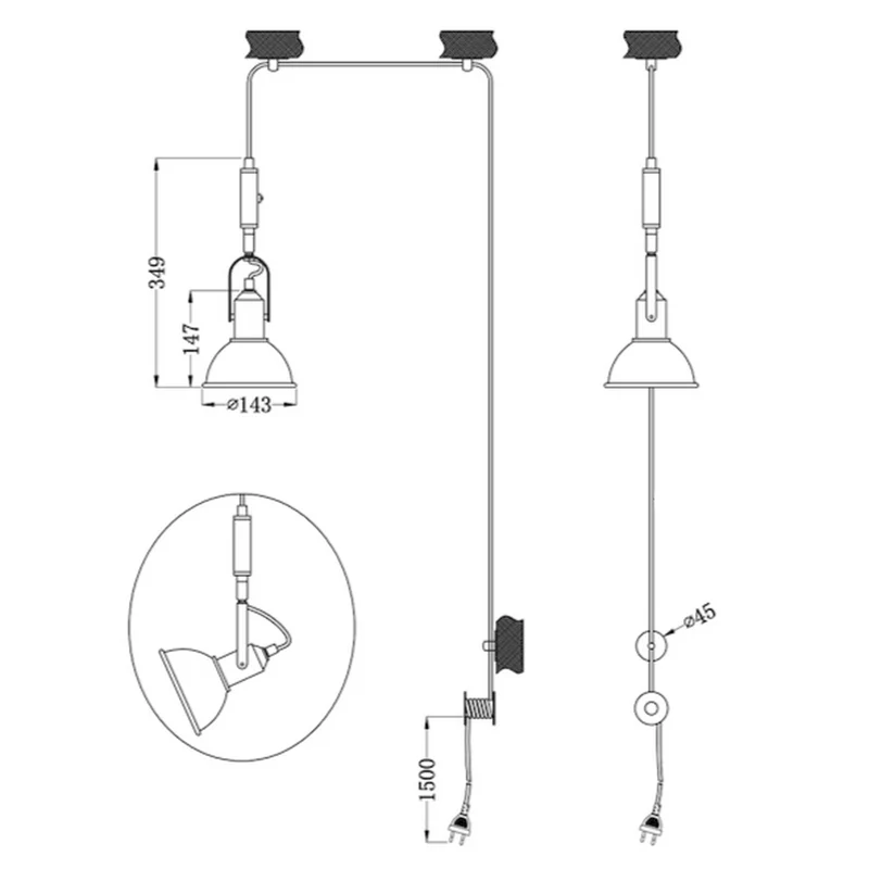 Luminaire En Fer Noir