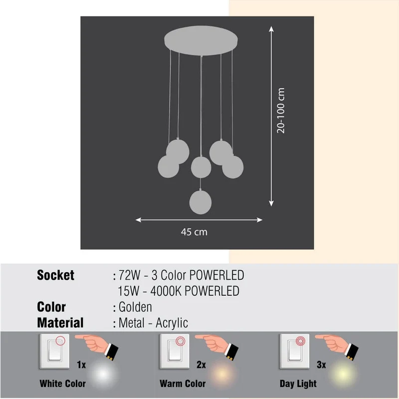 Suspension Or Boule Verre