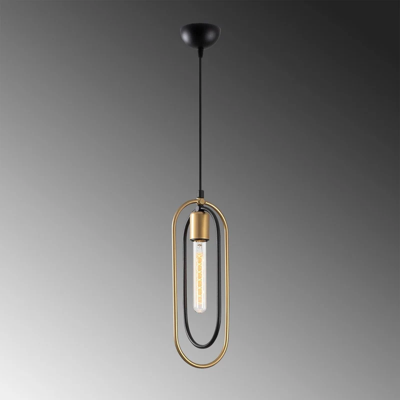 Suspension Noir Et Or Design