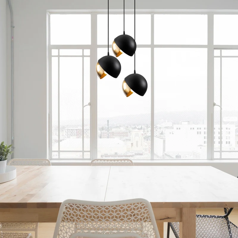Suspension Boule Metal Noir