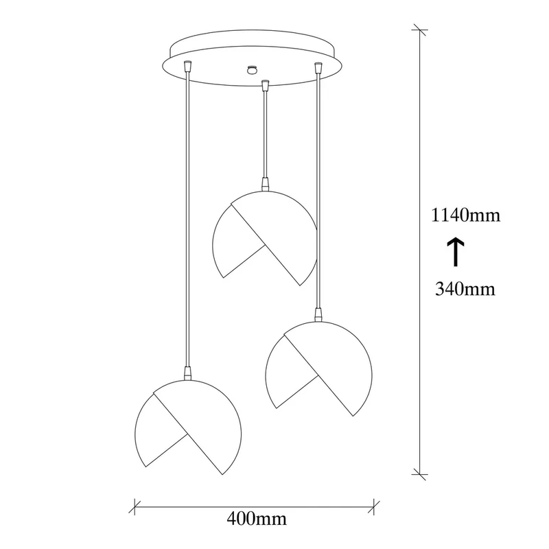 Suspension Boule Metal Noir