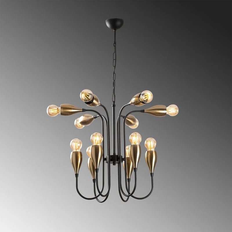 Lustre Metal Noir Et Or
