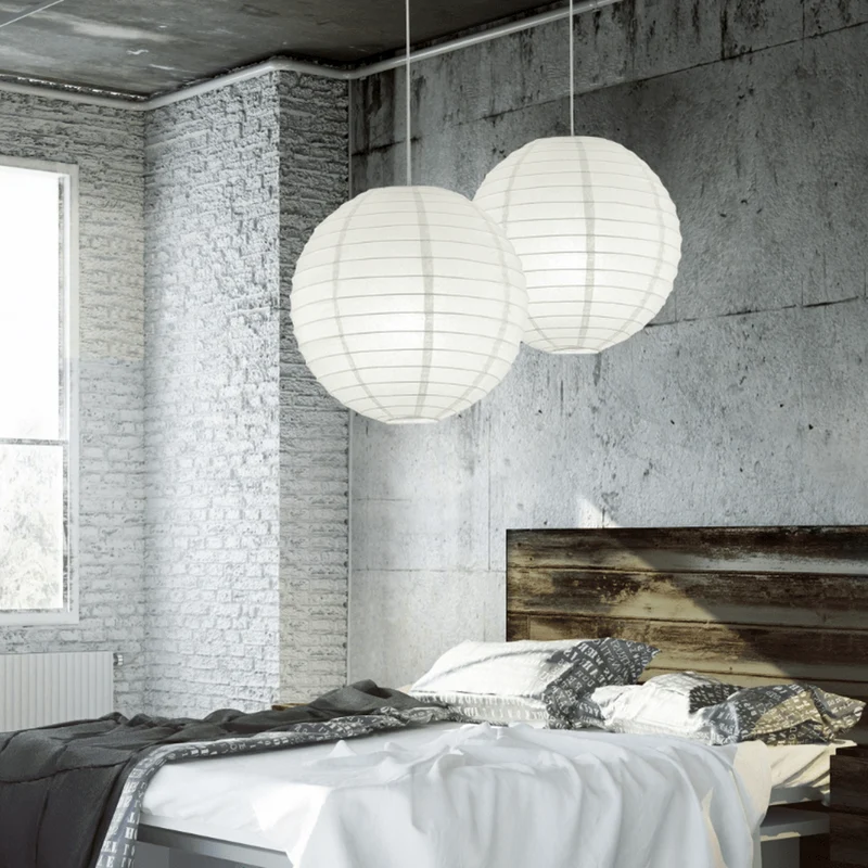 Suspension Boule Papier Blanc