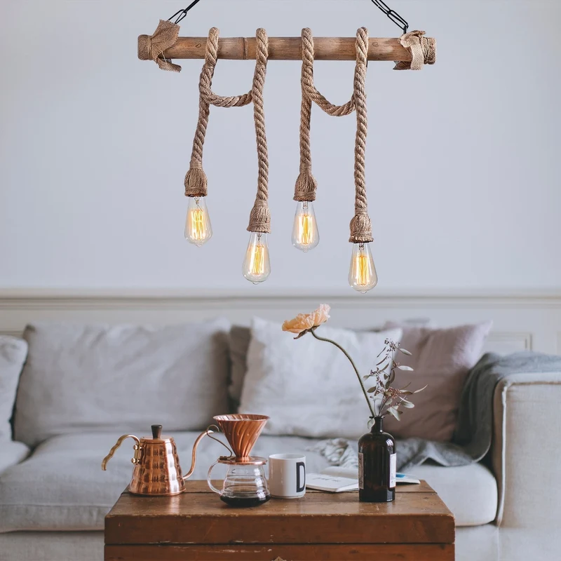 Suspension Lampe Corde
