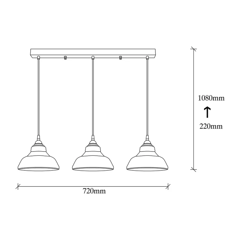 Suspension 3 Lampes Verre