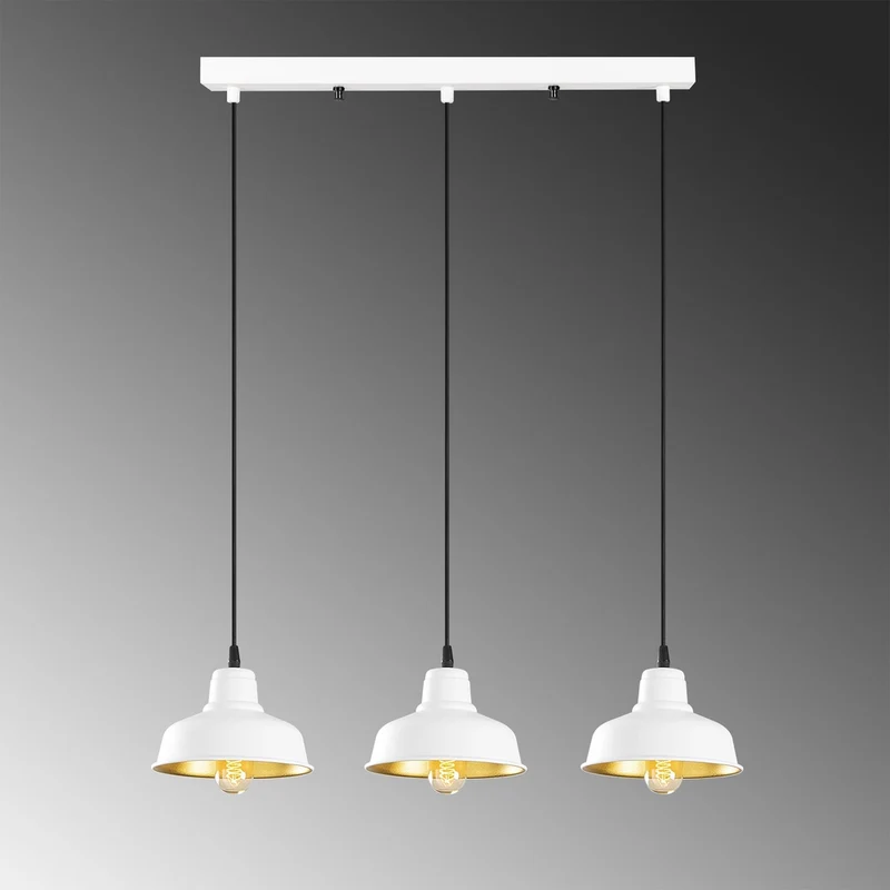 Suspension 3 Lampes Blanche