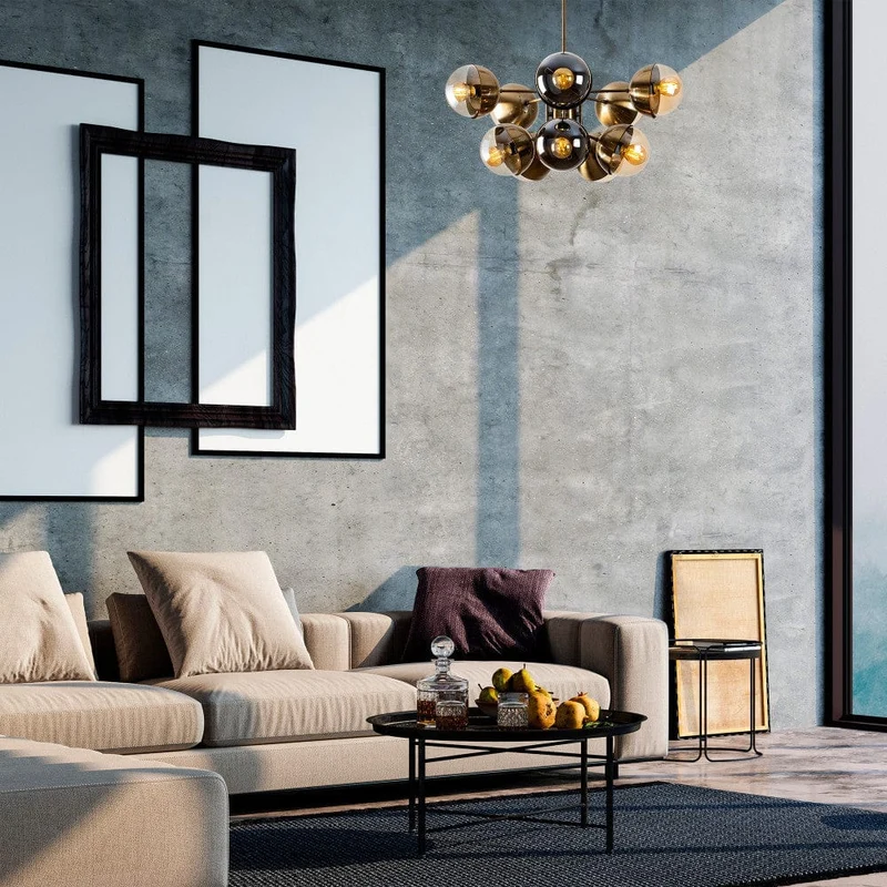 Suspension Metal Noir Dore