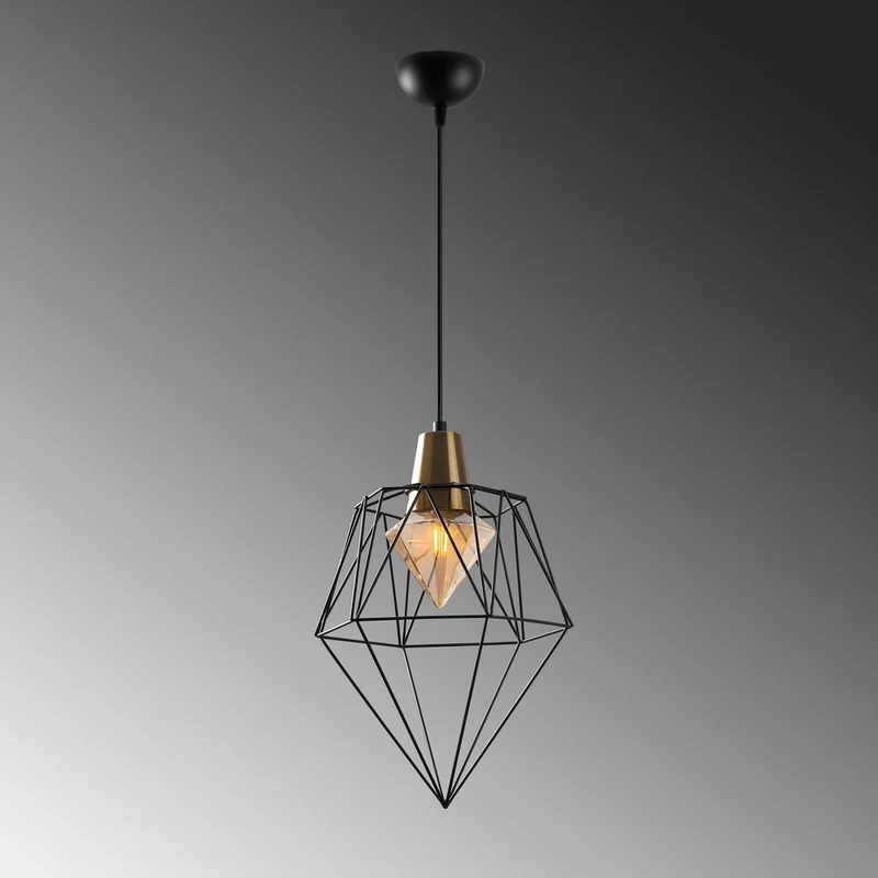 Suspension En Metal Filaire Noir