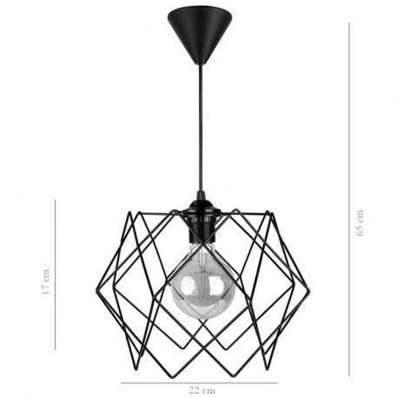 Suspension Metal Noir Filaire