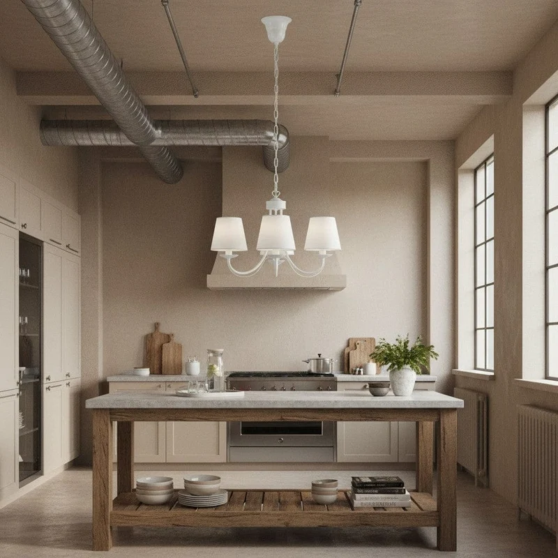 Lustre 3 Branches Blanc