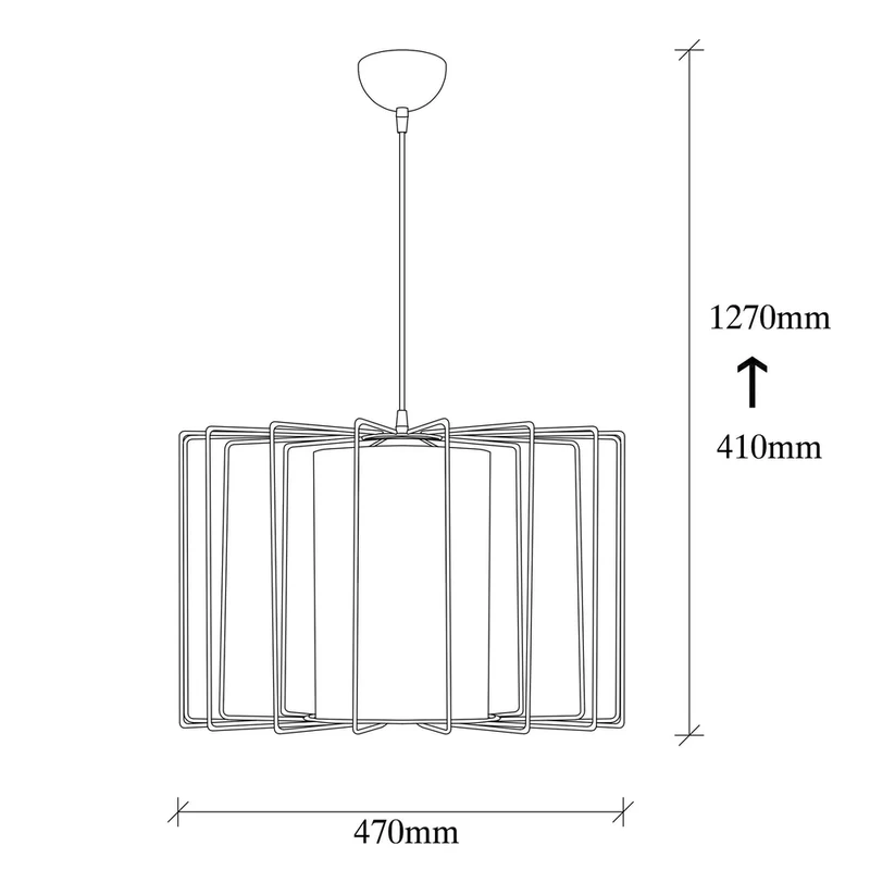 Suspension Carrée Noir