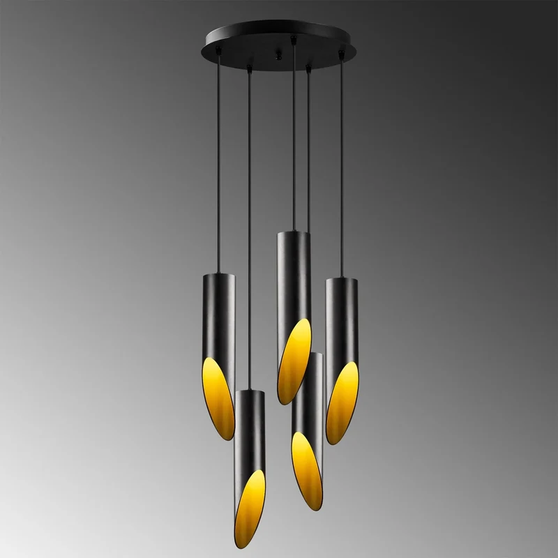 Suspension Moderne Noire Or
