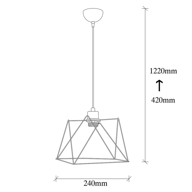 Suspension Metal Noir Industriel