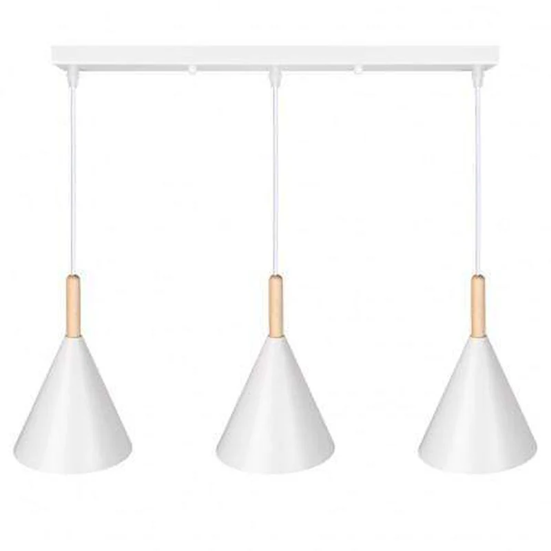 Suspension Metal Blanc Et Bois