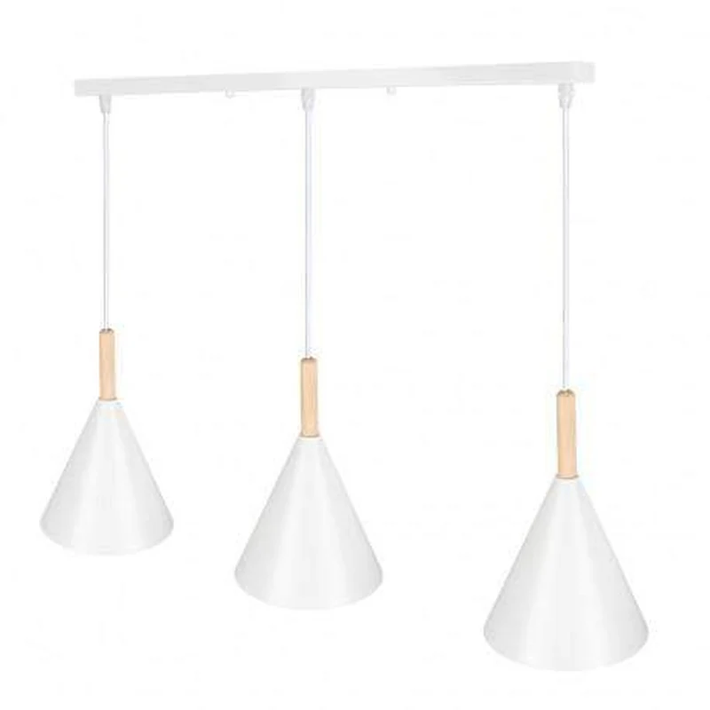 Suspension Metal Blanc Et Bois